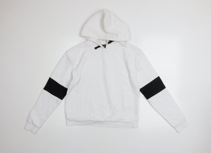 New Look Girls White Colourblock Hoodie 12-13 Years Pullover Sweatshirt