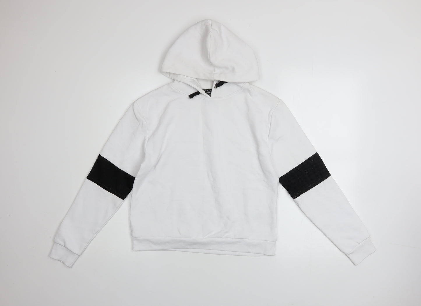 New Look Girls White Colourblock Hoodie 12-13 Years Pullover Sweatshirt