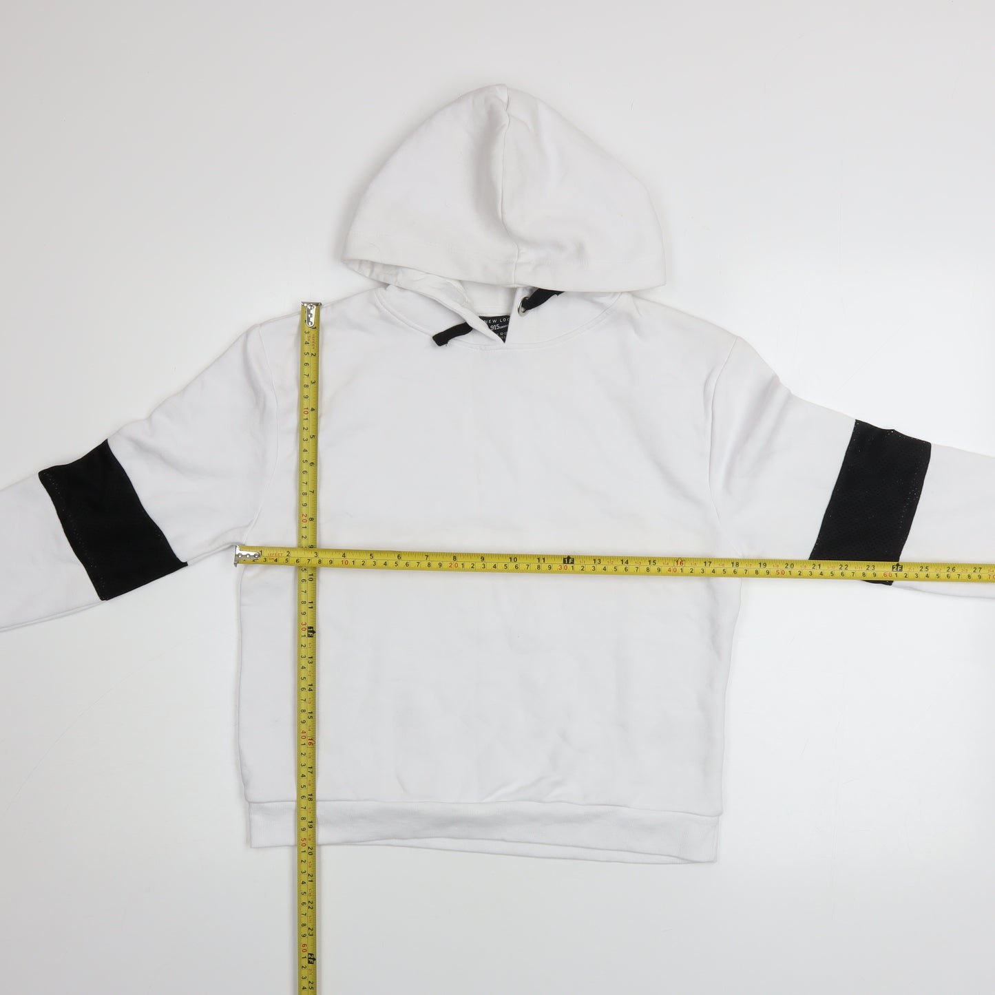 New Look Girls White Colourblock Hoodie 12-13 Years Pullover Sweatshirt