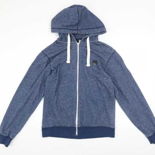 Bench Men's Blue Full Zip Hoodie Size M Cotton Blend