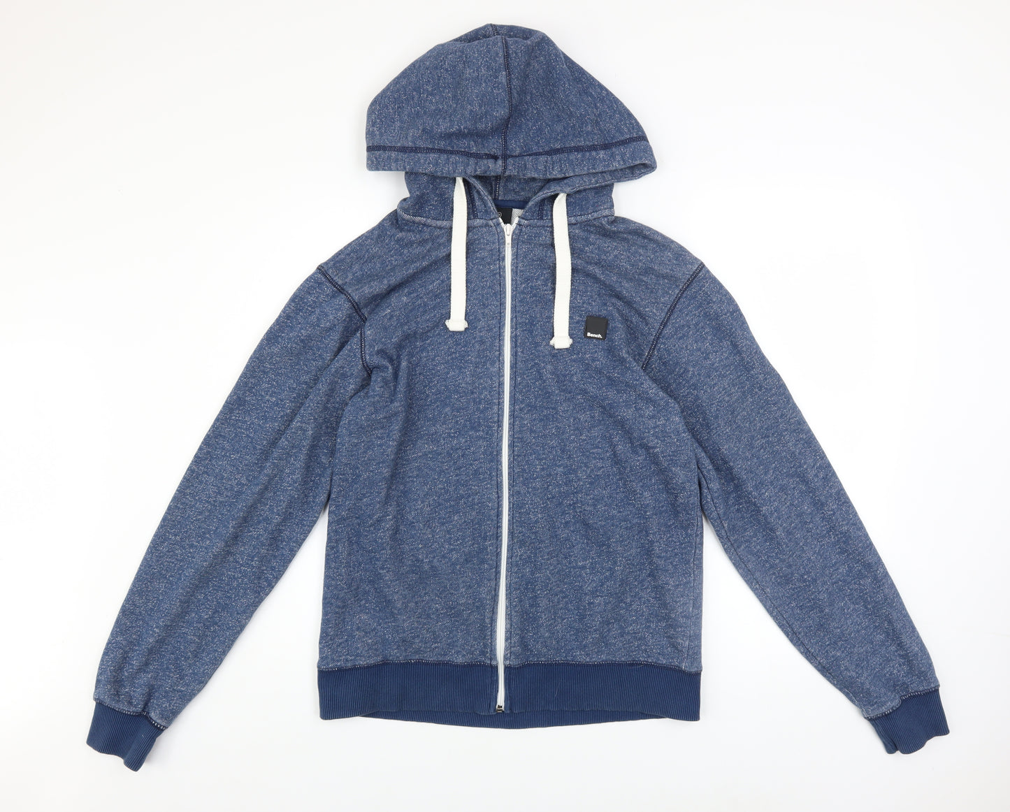 Bench Men's Blue Full Zip Hoodie Size M Cotton Blend