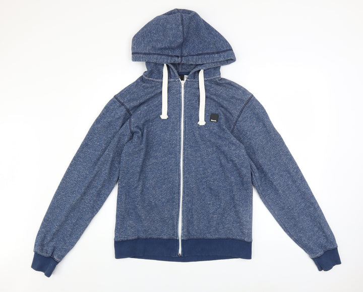 Bench Men's Blue Full Zip Hoodie Size M Cotton Blend