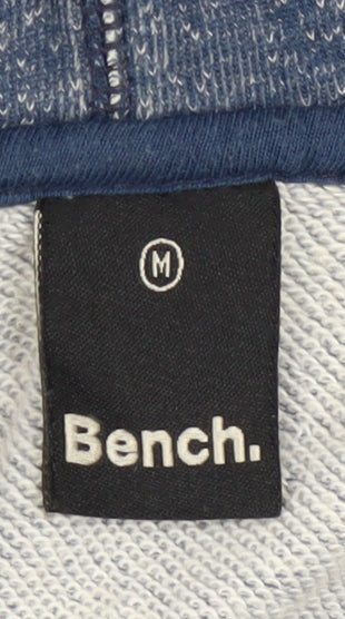 Bench Men's Blue Full Zip Hoodie Size M Cotton Blend