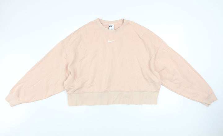 Nike Women’s Beige Oversized Crew Neck Pullover Sweatshirt M