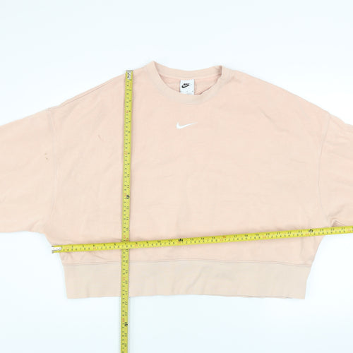 Nike Women’s Beige Oversized Crew Neck Pullover Sweatshirt M