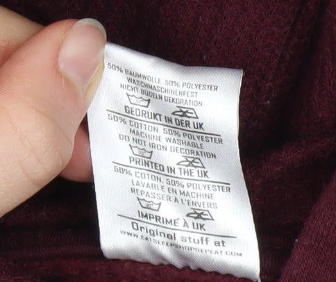Eat Sleep Shop Repeat Womens Burgundy SWIFTIE Hoodie XL Cotton Blend