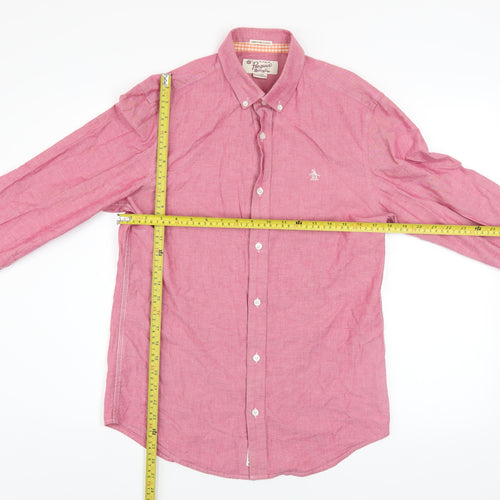 Original Penguin Men’s Pink Slim Fit Long Sleeve Button-Up Shirt Size S