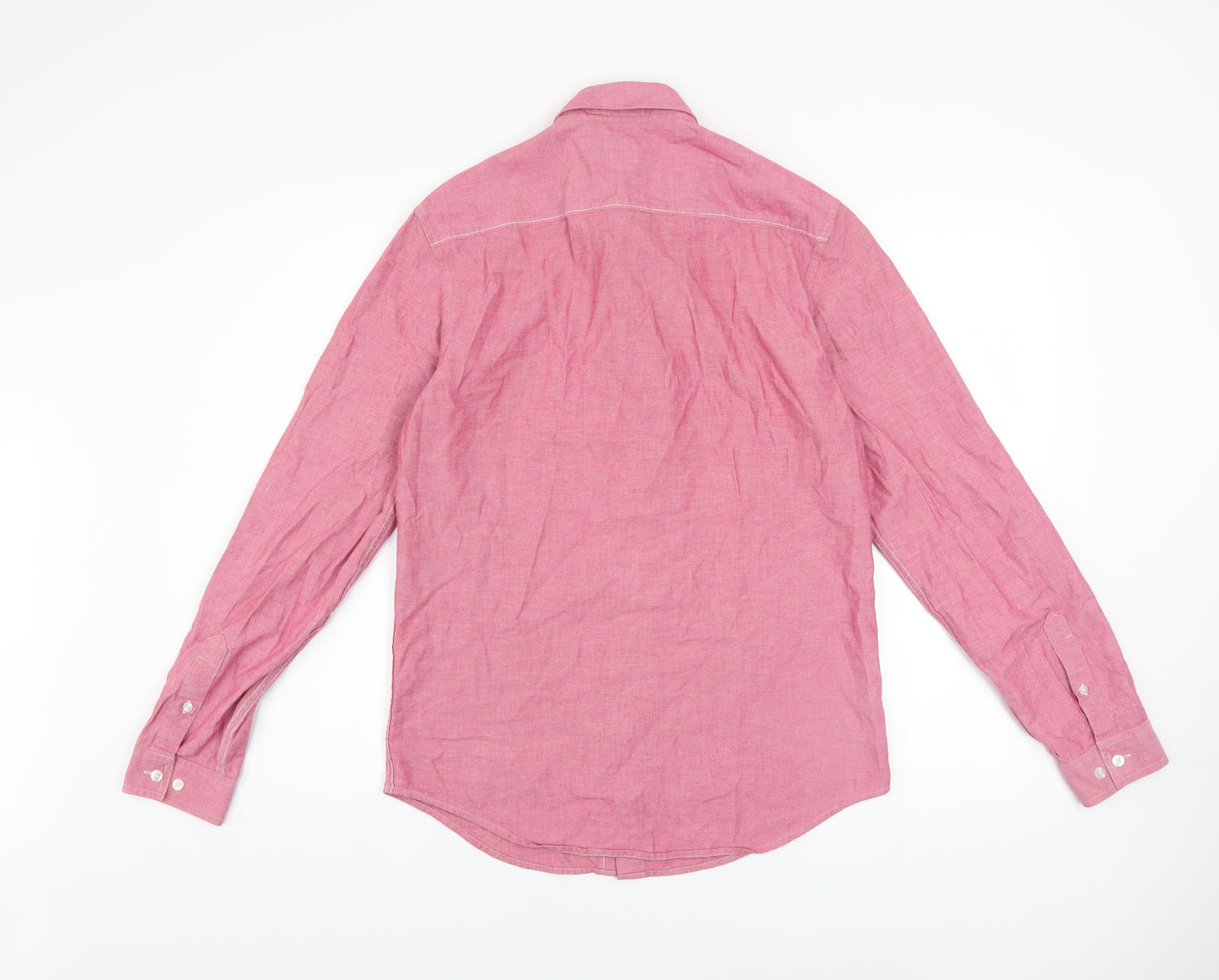 Original Penguin Men’s Pink Slim Fit Long Sleeve Button-Up Shirt Size S