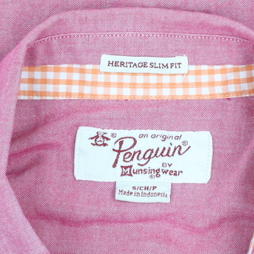 Original Penguin Men’s Pink Slim Fit Long Sleeve Button-Up Shirt Size S