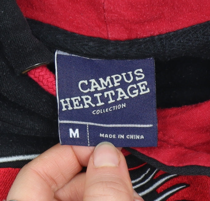 Campus Heritage Men’s Black Pullover Hoodie M Graphic Sports Style