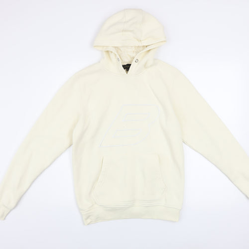 Benjart Men's Beige XS Pullover Hoodie with Embroidered Logo