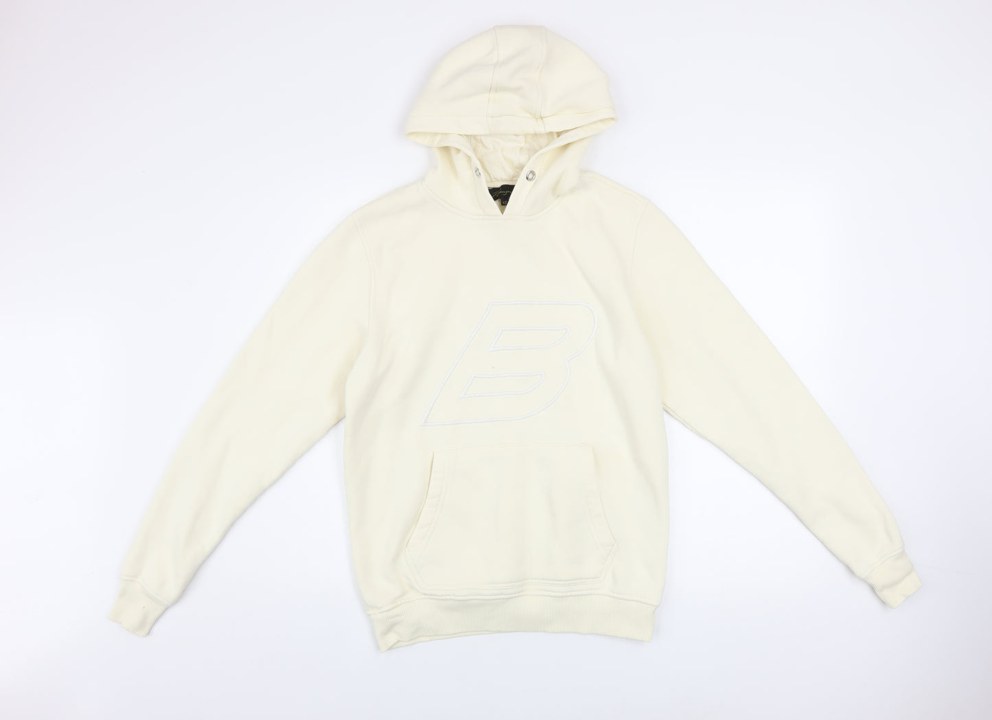 Benjart Men's Beige XS Pullover Hoodie with Embroidered Logo