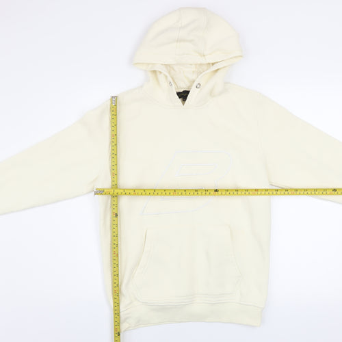 Benjart Men's Beige XS Pullover Hoodie with Embroidered Logo