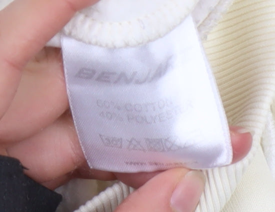 Benjart Men's Beige XS Pullover Hoodie with Embroidered Logo