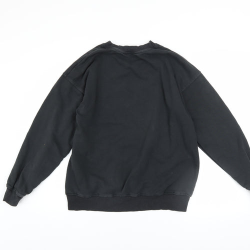 H&M Girls Black Lilo & Stitch Sweatshirt 14 Years Pullover Crew Neck