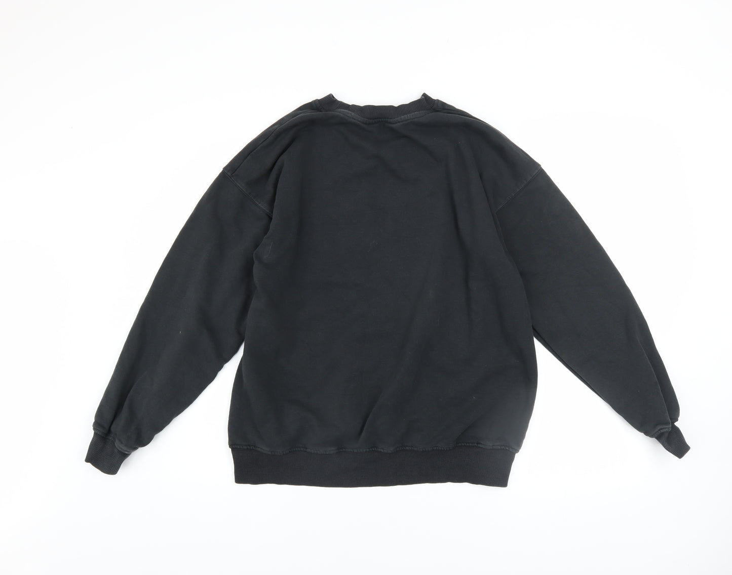 H&M Girls Black Lilo & Stitch Sweatshirt 14 Years Pullover Crew Neck