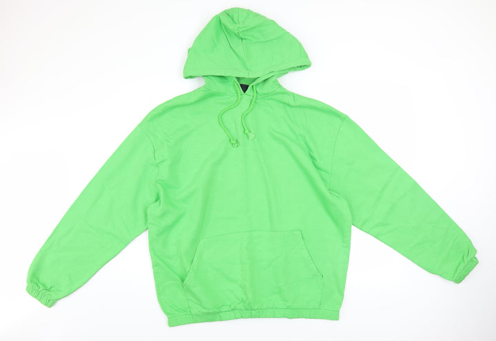 ASOS DESIGN Men's Green Pullover Hoodie Size M Cotton Sweatshirt