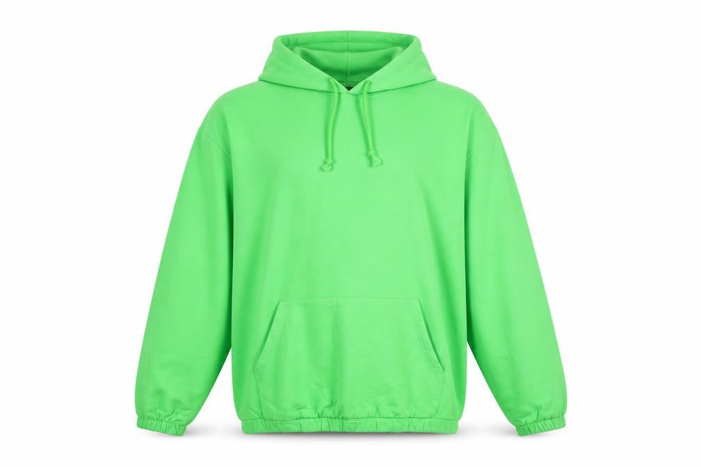 Front view of ASOS DESIGN Men's Green Pullover Hoodie, size M, Cotton Sweatshirt