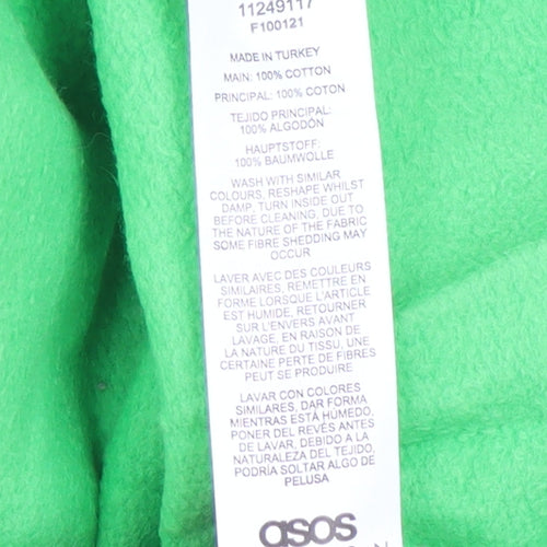 ASOS DESIGN Men's Green Pullover Hoodie Size M Cotton Sweatshirt