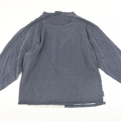 FX Men's Blue & White Striped Cotton Pullover Sweatshirt L