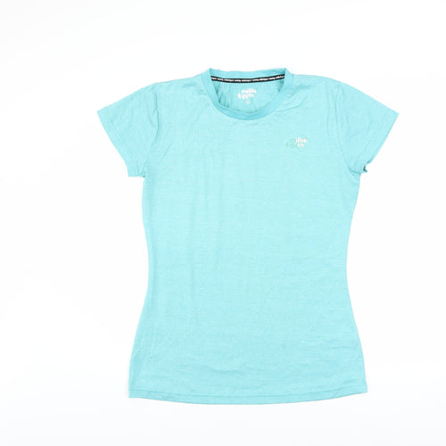 Millie & Gym Women Blue Short Sleeve Running T-Shirt Size M