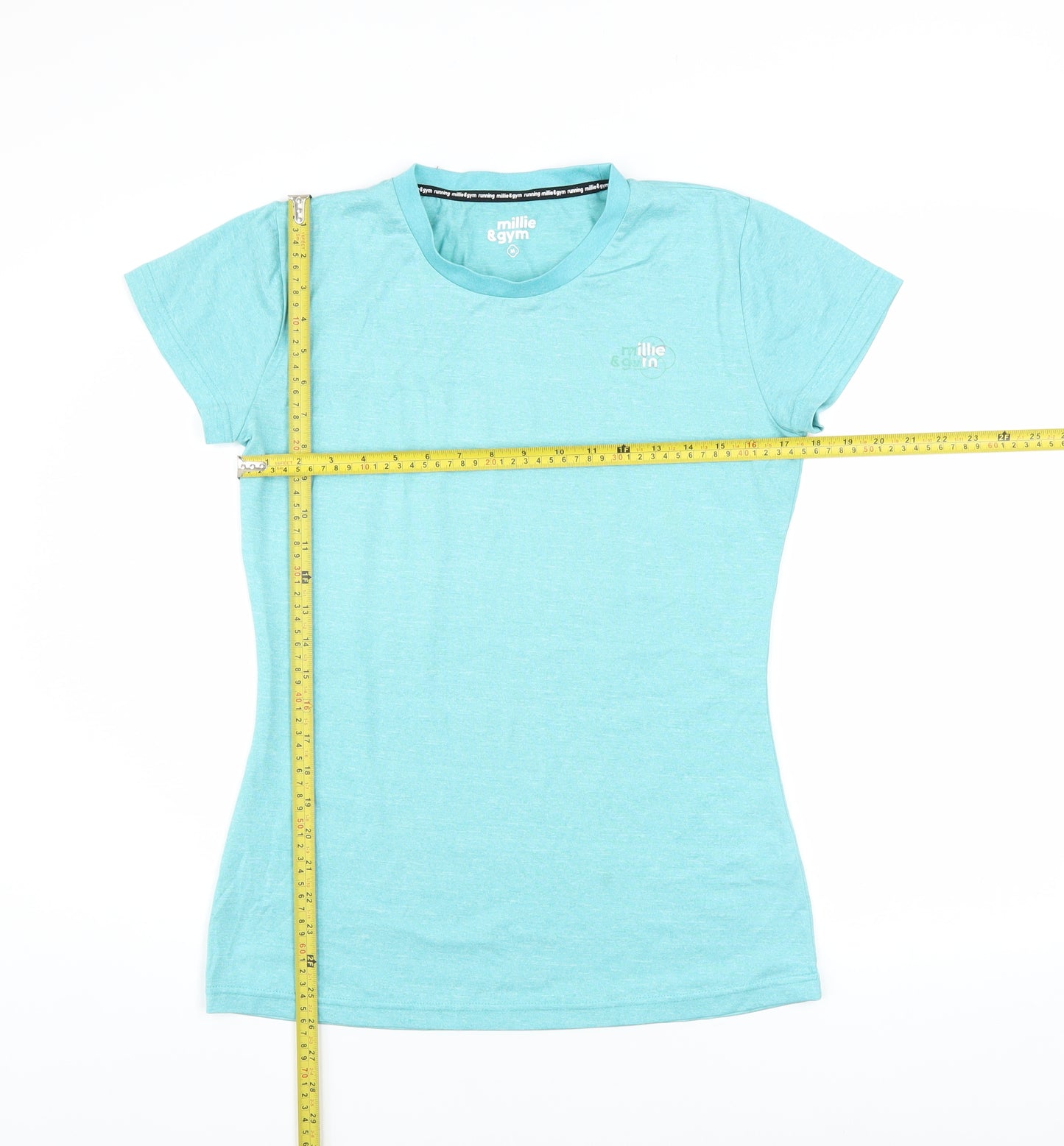 Millie & Gym Women Blue Short Sleeve Running T-Shirt Size M