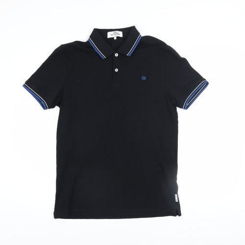 Ben Sherman Men's Black Cotton Polo Shirt Size S Short Sleeve