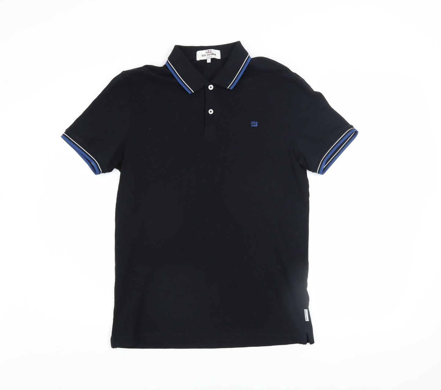 Ben Sherman Men's Black Cotton Polo Shirt Size S Short Sleeve