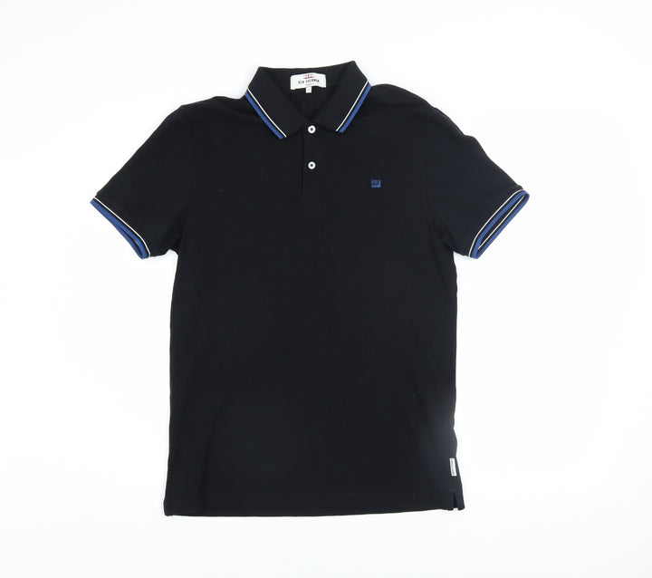 Ben Sherman Men's Black Cotton Polo Shirt Size S Short Sleeve