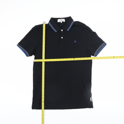 Ben Sherman Men's Black Cotton Polo Shirt Size S Short Sleeve