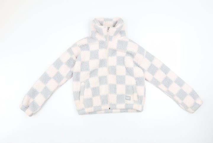 Abercrombie Kids Girls Multicoloured Check Fleece Zip Jacket 11-12 Years