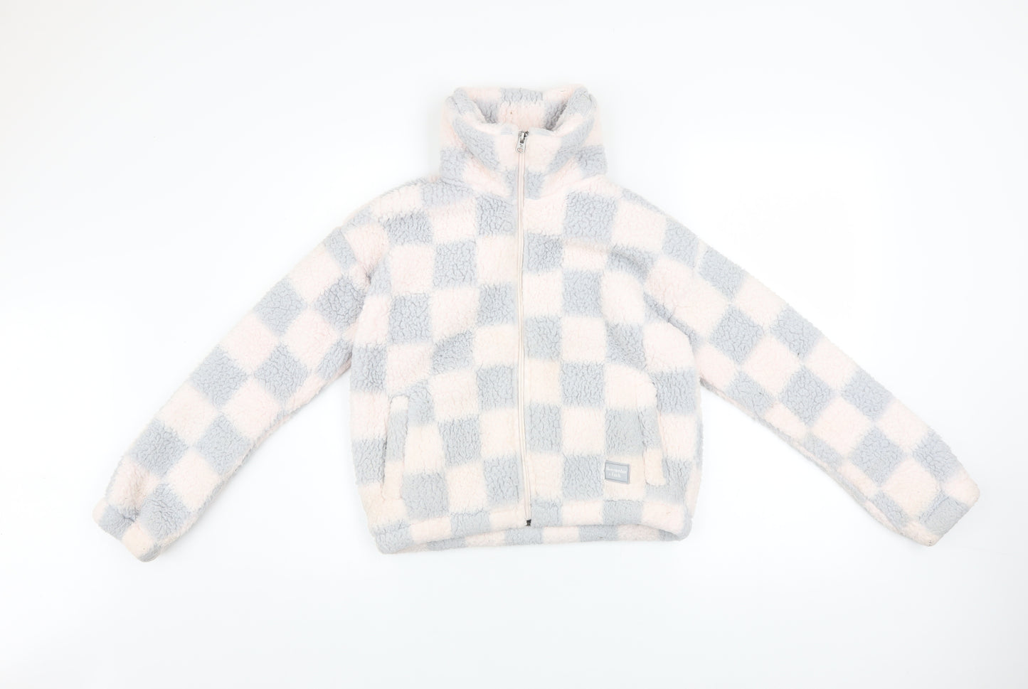 Abercrombie Kids Girls Multicoloured Check Fleece Zip Jacket 11-12 Years