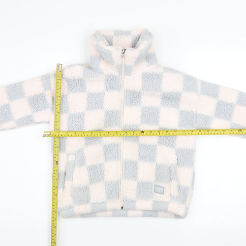 Abercrombie Kids Girls Multicoloured Check Fleece Zip Jacket 11-12 Years
