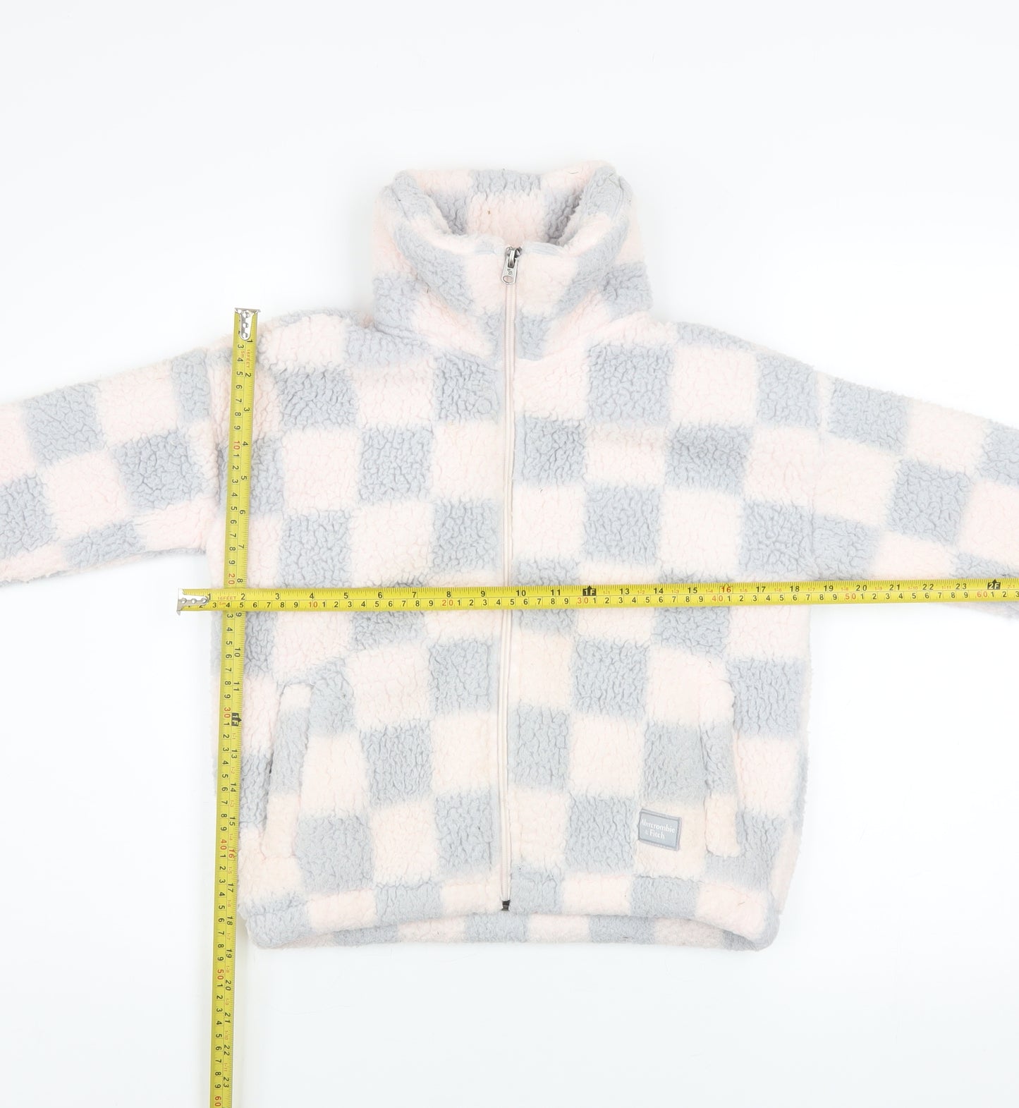 Abercrombie Kids Girls Multicoloured Check Fleece Zip Jacket 11-12 Years