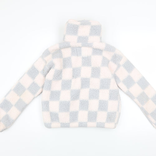 Abercrombie Kids Girls Multicoloured Check Fleece Zip Jacket 11-12 Years