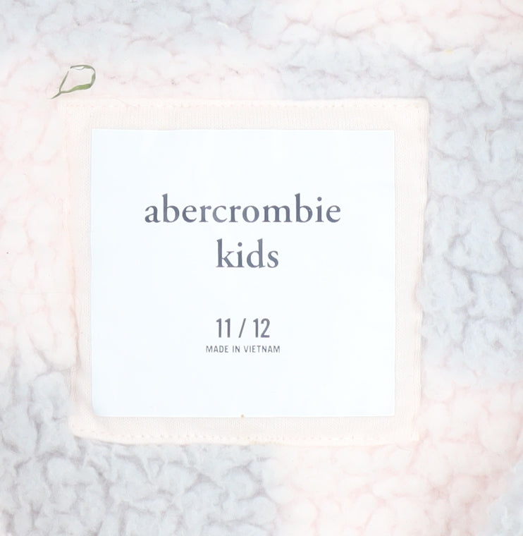 Abercrombie Kids Girls Multicoloured Check Fleece Zip Jacket 11-12 Years