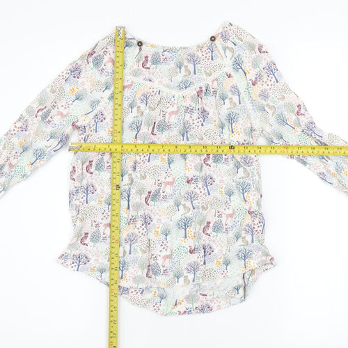 FatFace Girls Multicoloured Woodland Animal Print Long Sleeve Blouse 12-13 Years