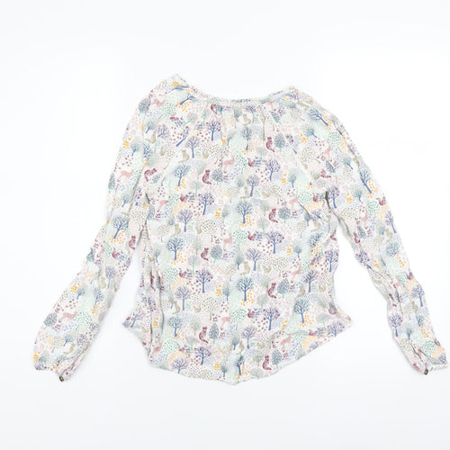 FatFace Girls Multicoloured Woodland Animal Print Long Sleeve Blouse 12-13 Years
