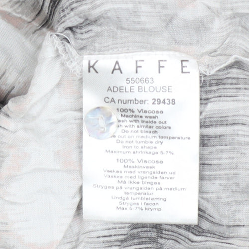 Kaffe Womens Multicoloured Long Sleeve V-Neck Adele Blouse Size 6