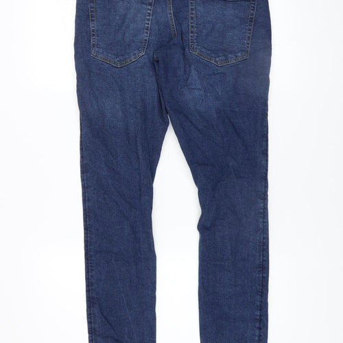 Easy Men's Blue Super Skinny Jeans 32L Denim Stretch Mid Rise