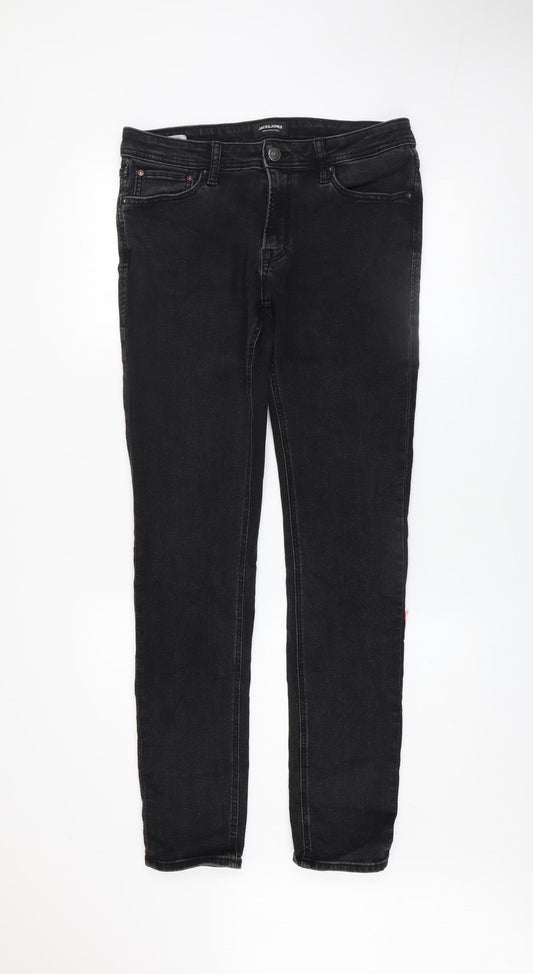Jack & Jones Men's Black Skinny Liam Jeans Size 32W 34L