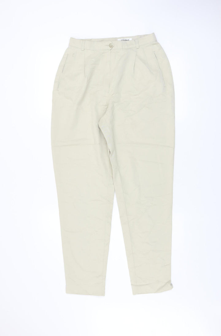 Gardeur Women Beige Chino Trousers Size 12 Pleated Lightweight