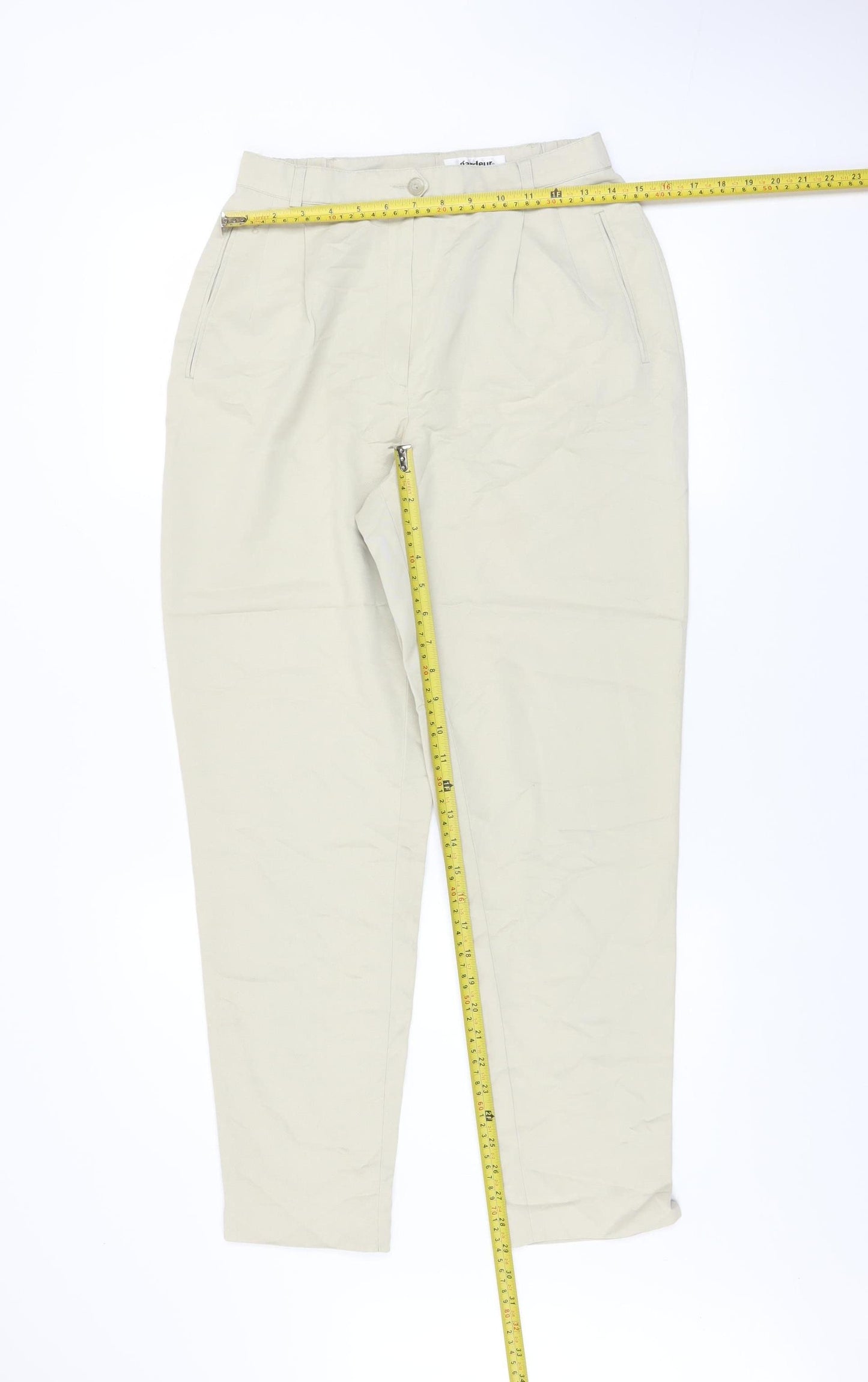 Gardeur Women Beige Chino Trousers Size 12 Pleated Lightweight