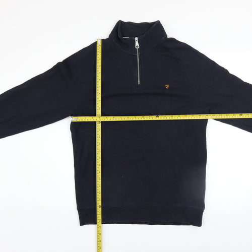 Farah Men’s Blue 1/4 Zip Cotton Sweatshirt Size L