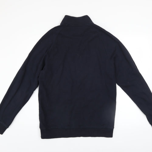 Farah Men’s Blue 1/4 Zip Cotton Sweatshirt Size L