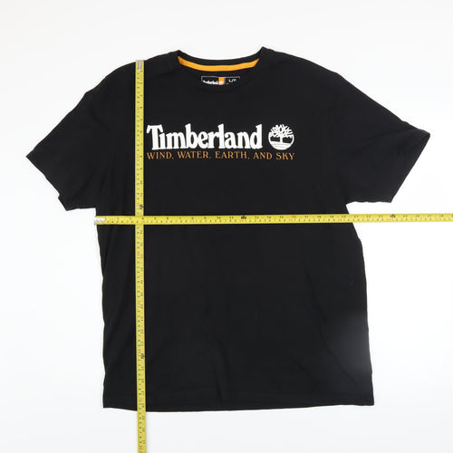Timberland Men’s Black Cotton Logo T-Shirt L Regular Fit