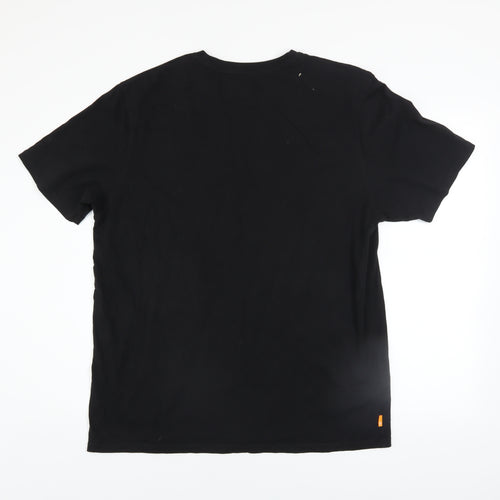 Timberland Men’s Black Cotton Logo T-Shirt L Regular Fit