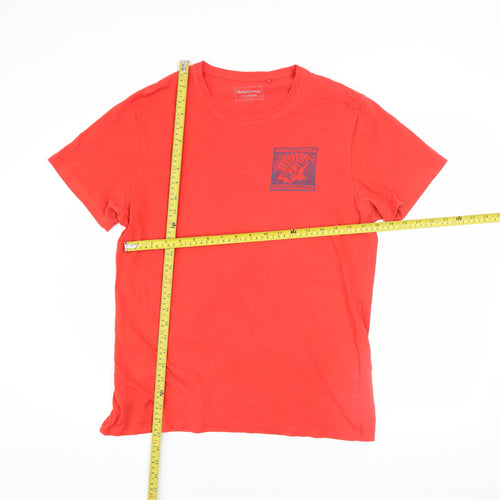 Craghoppers Mens Red Graphic Print Cotton Short Sleeve T-Shirt M