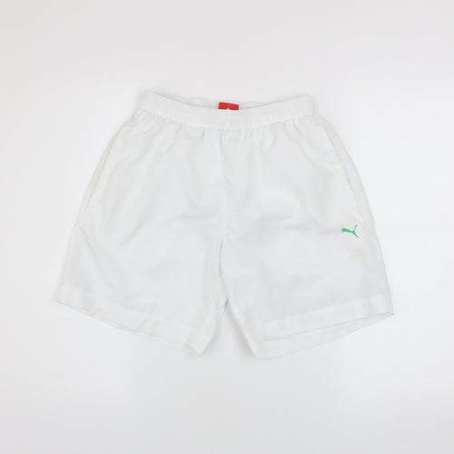 Puma Men's White Athletic Sports Shorts Size S Elastic Waist