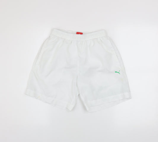 Puma Men's White Athletic Sports Shorts Size S Elastic Waist